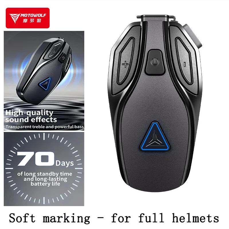 Full Face Motorcycle Helmet With Bluetooth - Motorrad-Bluetooth-Helm-Headset für Integralhelme/Halbgesichtshelme, wasserdicht, geräuschunterdrückend, Bluetooth-Helm-Lautsprecher