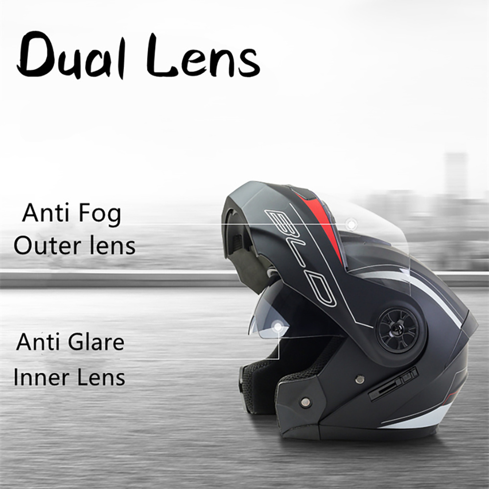 Modularer Doppellinsen-Motorra – Modular Flip Up Motorcycle Helmet Dot Approved Bewertung und Preis